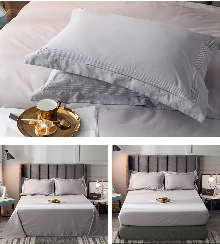 Hotel Supplies Wholesale Skin-friendly luxury Bed Sheet Sets Hotel Bedding Set details