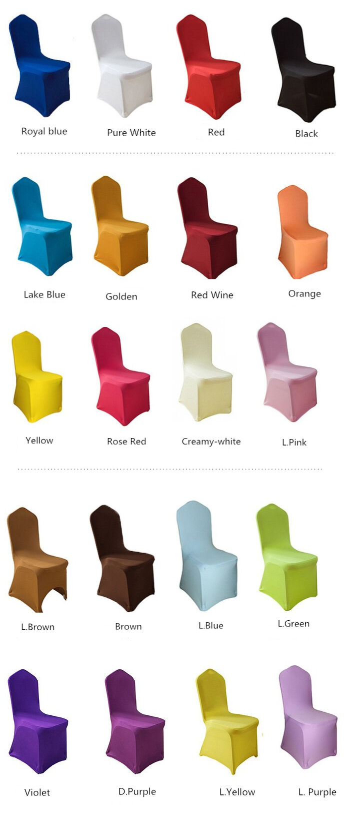 Banquet Chair Use and Spandex Polyester Material banquet chair covers for sale details