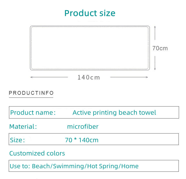 Best Selling Customized Microfiber Printed Quick Dry Sand Free Beach Towel supplier