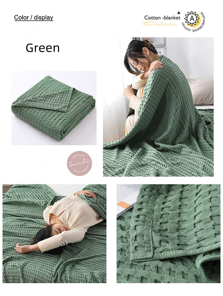 Factory Wholesale Pure Cotton Solid Colorful Super Soft Luxury Defect Knit Waffle Towel Quilt manufacture