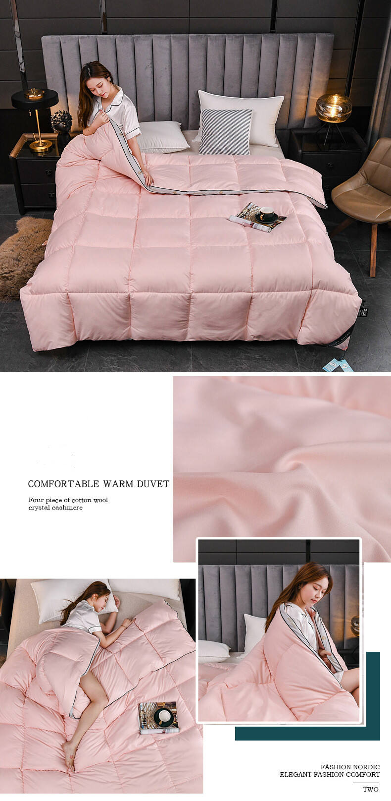 Factory supply wholesale luxury comfort winter edredon bed quilt factory