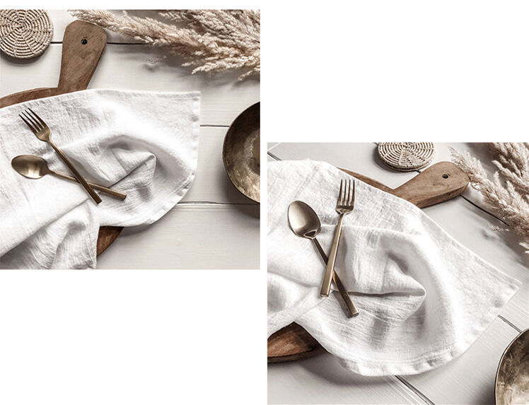 Wholesale cheap french elegant linen cotton cloth table napkin for party dinner wedding details