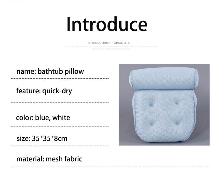 Non-Slip 3D Mesh fabric quick-dry SPA Bath Pillows new design Luxury Bathtub Pillow factory