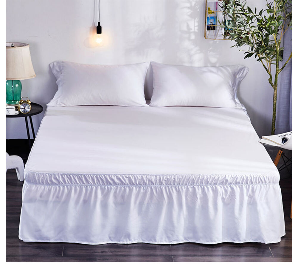 Hotel Bed Skirt Wrap Around Elastic Without Bed Surface Twin /Full/ Queen/ King Size 40cm Height for Home Decor manufacture