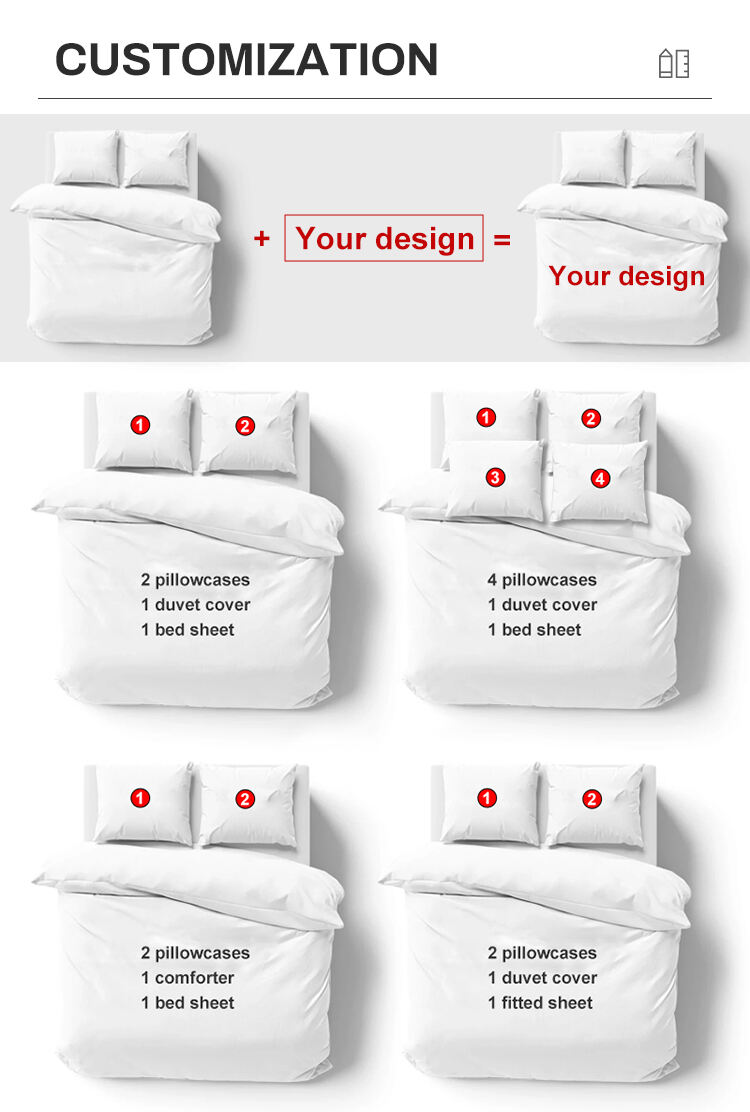 Designer sheet set kids 3d printed bedding set of sheets for children details