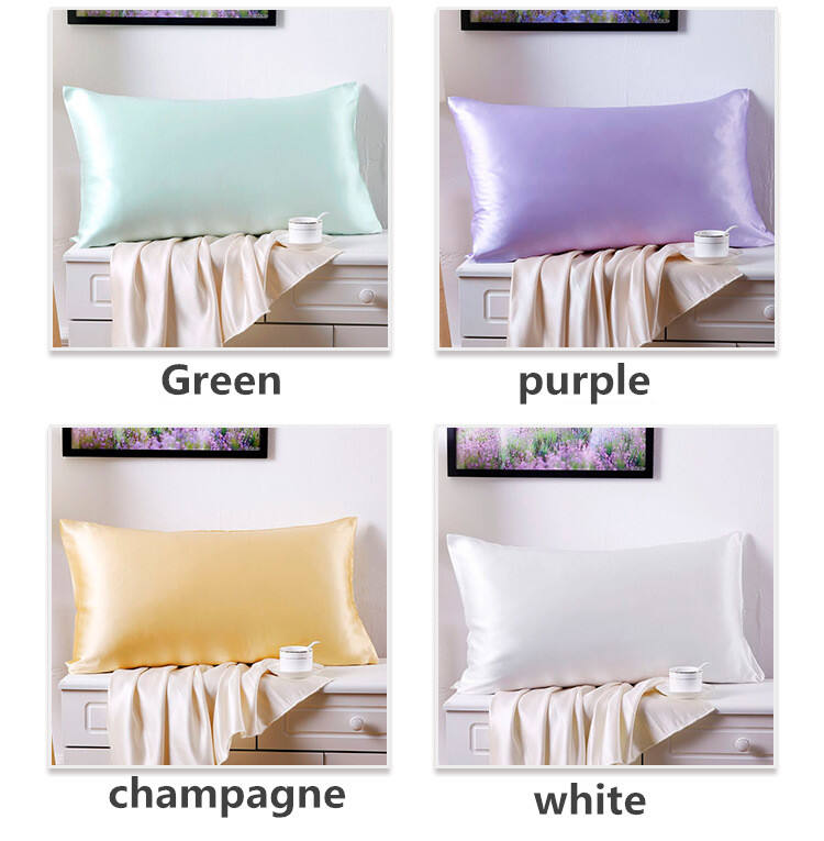 Luxury Pure Mulberry Silk Pillowcase 100% Satin Silk Pillow Case Knitted Plain Pillow Covers Customized Color details