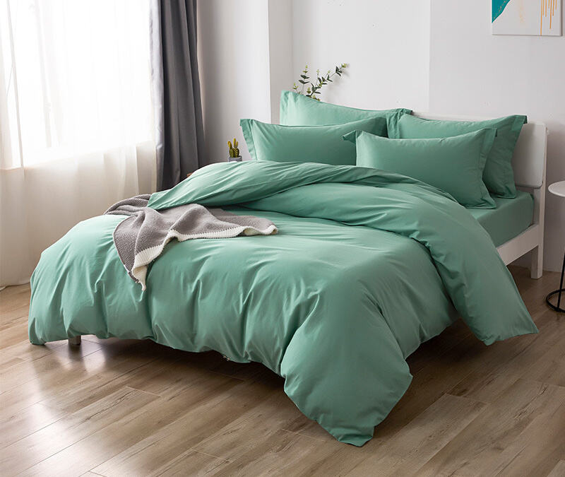 Home 4 Piece cotton fitted Bed Sheet for Solid Color Comforter Bedsheet Bedding Set details