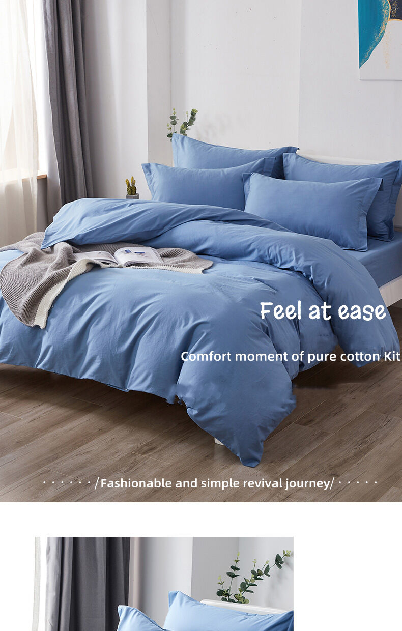 Home 4 Piece cotton fitted Bed Sheet for Solid Color Comforter Bedsheet Bedding Set manufacture