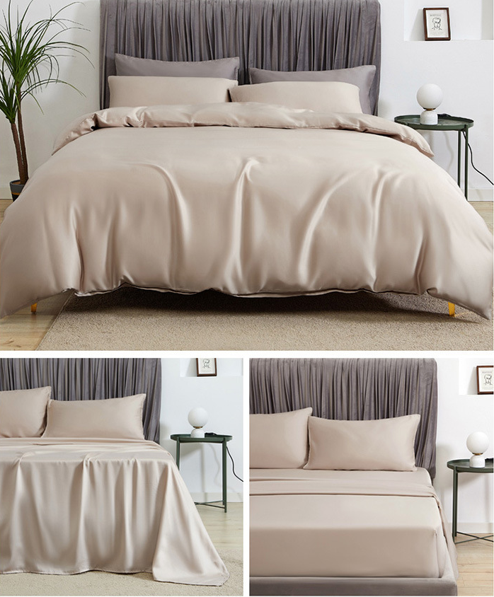 60S 100% Artificial Fiber Bedding Sets Solid Color Bed Sheet supplier