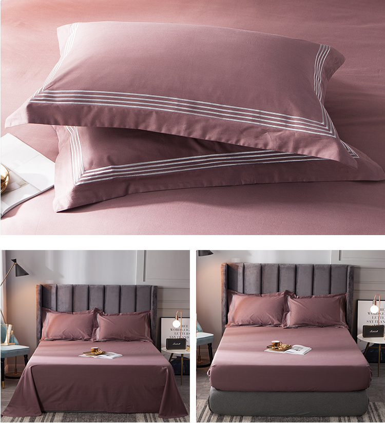 Hotel Supplies Wholesale Skin-friendly luxury Bed Sheet Sets Hotel Bedding Set factory