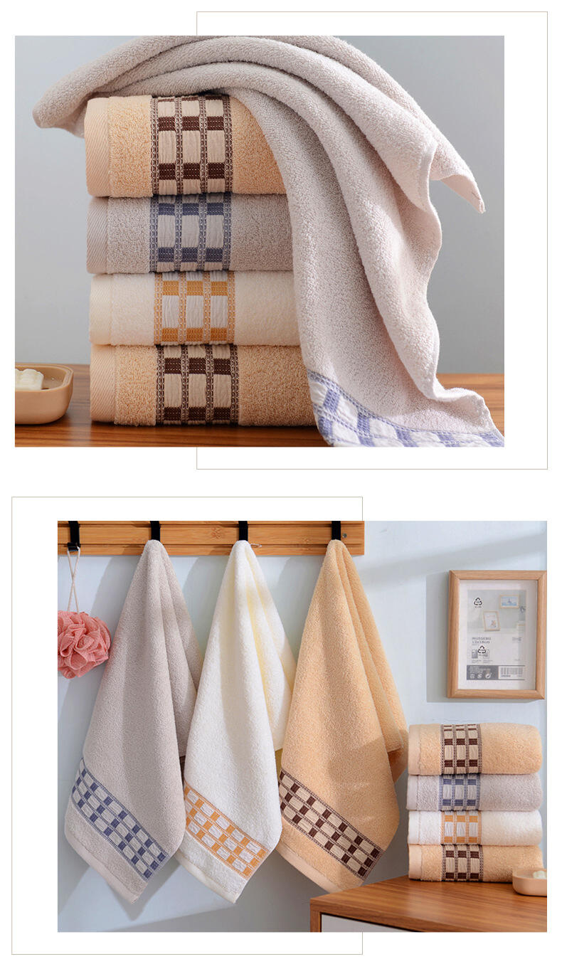 wholesale pure cotton plain pastoral style bath towel set custom logo towels details