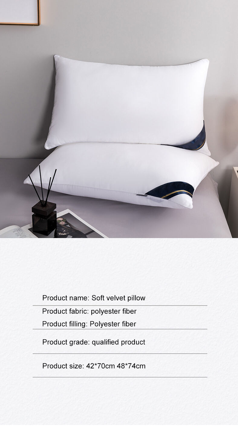 Polyester fiber cotton hotel fabric popular pillowcase matching pillow core details