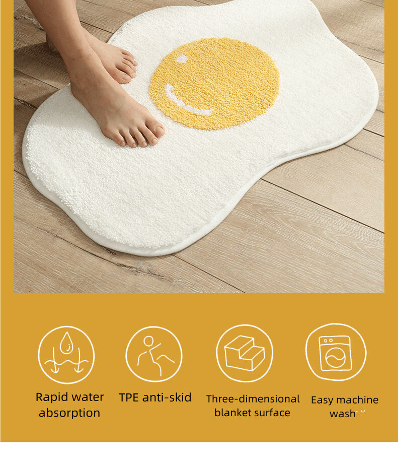 100% polyester Factory Price High Water Absorption Kids Rugs Cartoon Carpet Egg Shape Design Soft manufacture