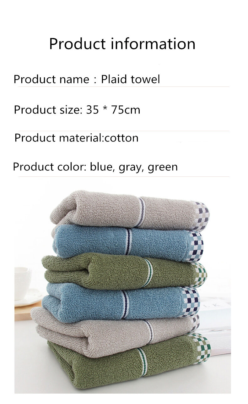 Home Textile Supplier Plaid Absorbent Hand Towels Organic White Face Towel 100 Cotton details