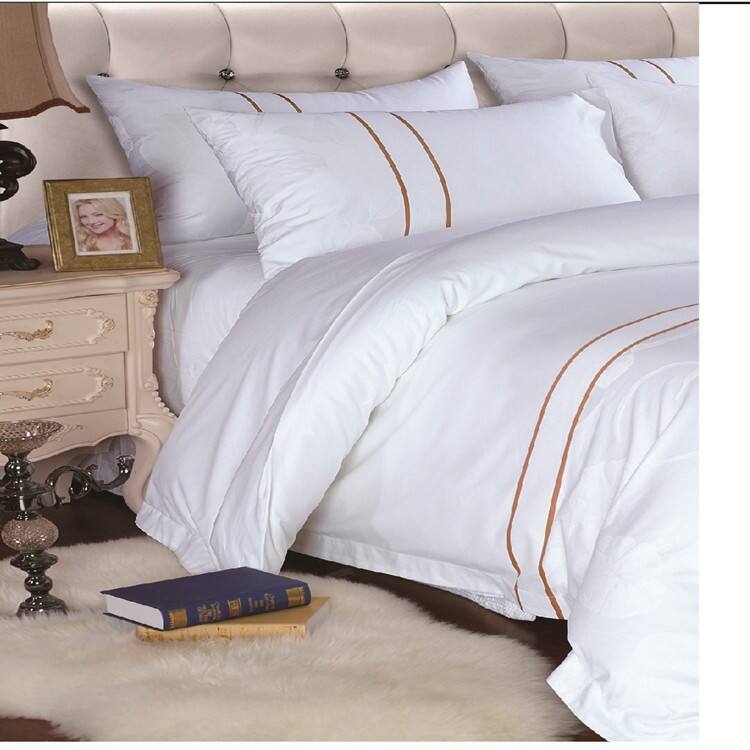 Bamboo cotton BLENDED plain dyed king size hotel bedding linen supplier