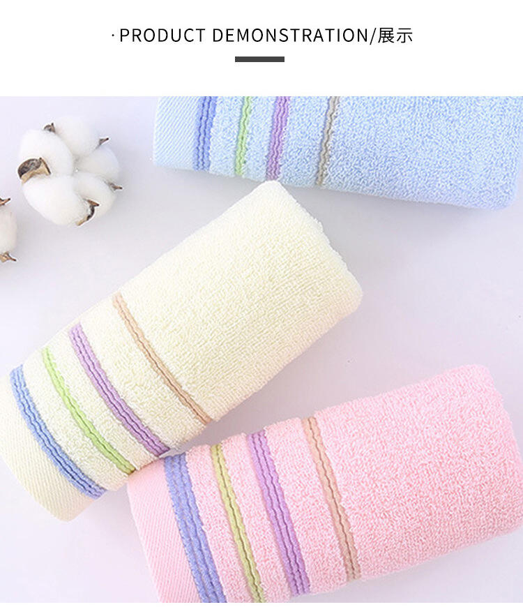 Multicolor cheapest Home Soft Plain Dyed Striped 100% Cotton bathroom towel factory