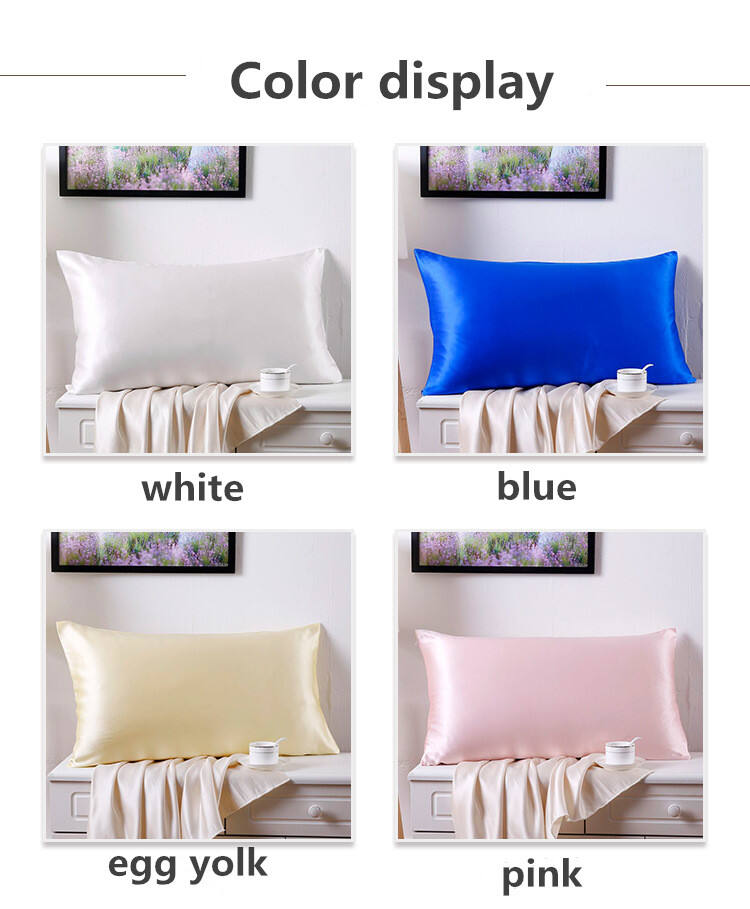 Custom Luxury Pure Mulberry Silk Pillowcase 100% Satin Silk Pillow Case PVC Bag Knitted 17 Plain Pillow Covers Customized Color supplier