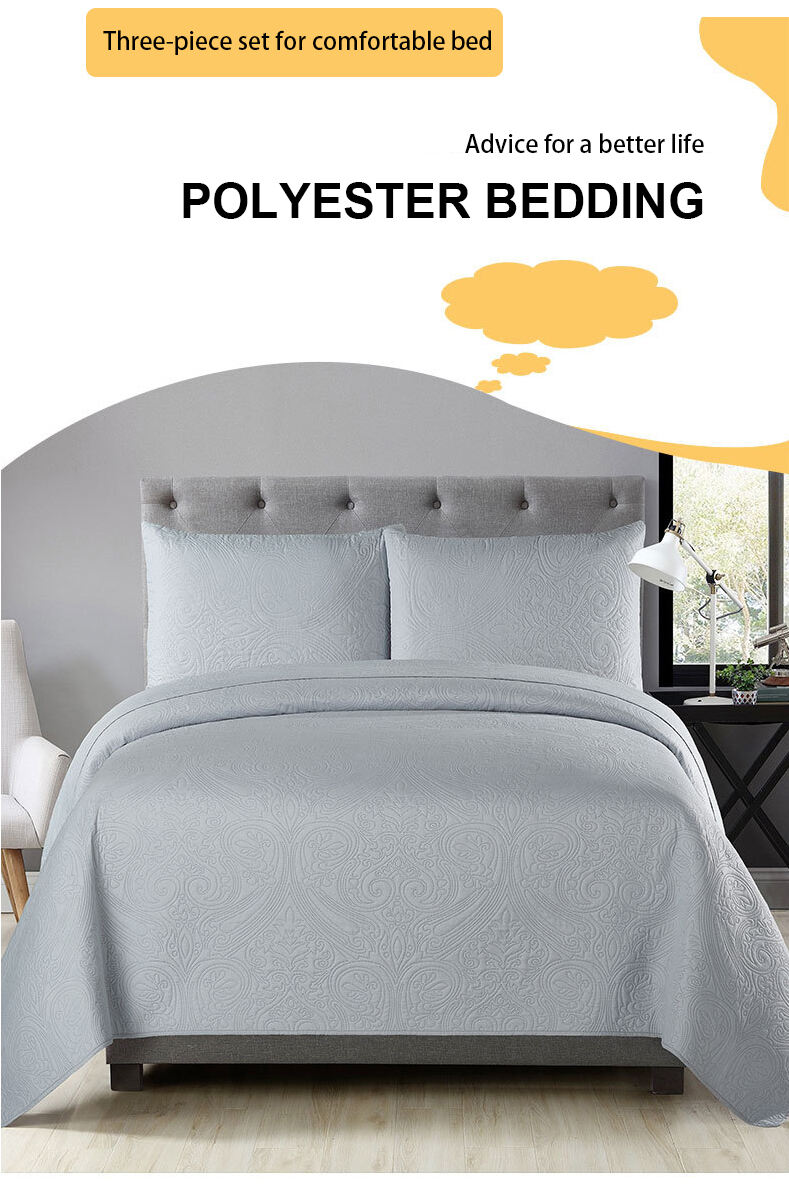 Polyester fiber bedding sheets popular home simple bed linen set bedding quilt bed sets factory