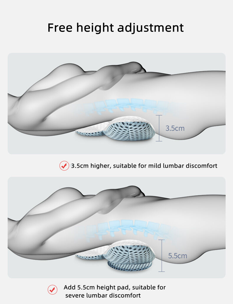 Adjustable 3D Lower Back Support Pillow Waist Sciatic Pain Relief Cushion Reduce Pain for Bed Rest details