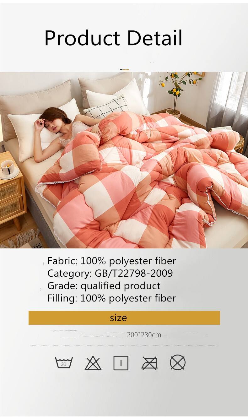 Soft warm household bed quilt factory