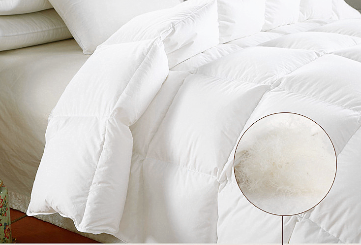 Thick Hot Selling White Duck Goose Down Hotel Comforter Quilt manufacture