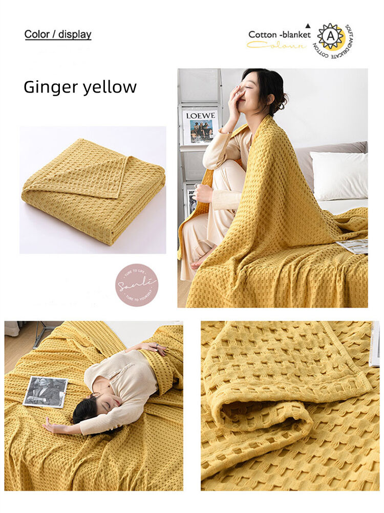 Factory Wholesale Pure Cotton Solid Colorful Super Soft Luxury Defect Knit Waffle Towel Quilt factory