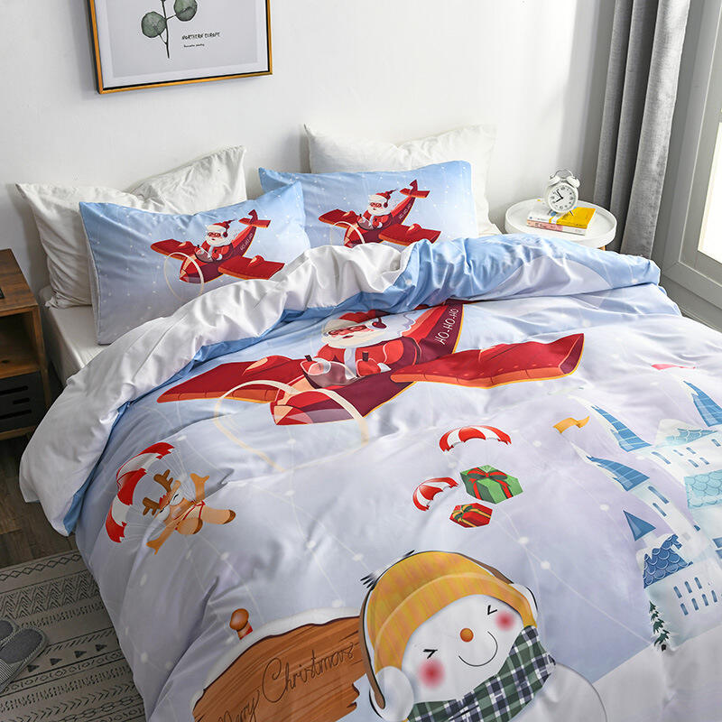 eBay Amazon wish Christmas Joy Santa Claus Happy Gift Foreign Trade 3D Bed Set colchas/cubrecam edredon supplier