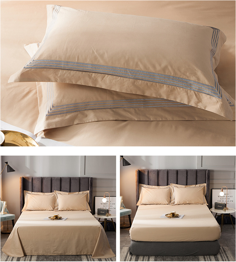 Hotel Supplies Wholesale Skin-friendly luxury Bed Sheet Sets Hotel Bedding Set factory