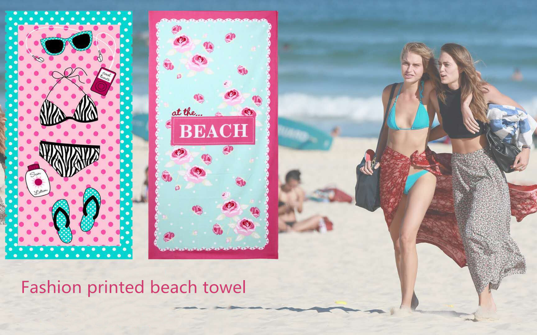 Eco friendly recycled microfiber summer quick dry printed beach towel sand free waffle beach towels factory