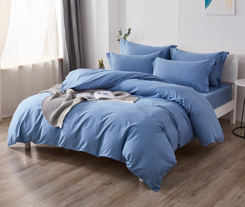 Home 4 Piece cotton fitted Bed Sheet for Solid Color Comforter Bedsheet Bedding Set details