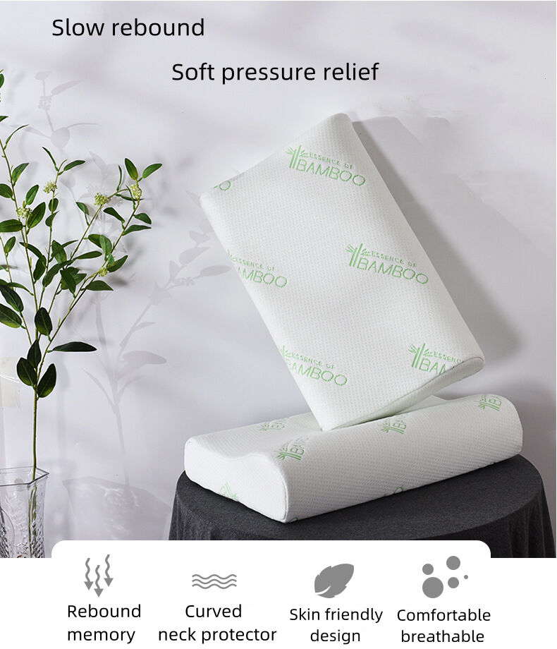 Factory Slow rebound neck protection memory cotton neck protection bamboo fiber pillow details