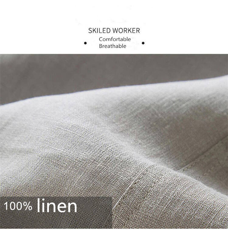 100% French Flax linen bedding stone washed bed sheets set supplier