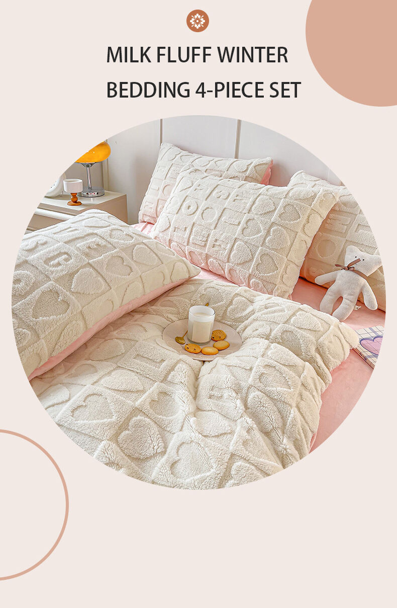 Bed linen Bed linen set comforter bedding items Winter home warm ground fluffy bedding sheets factory