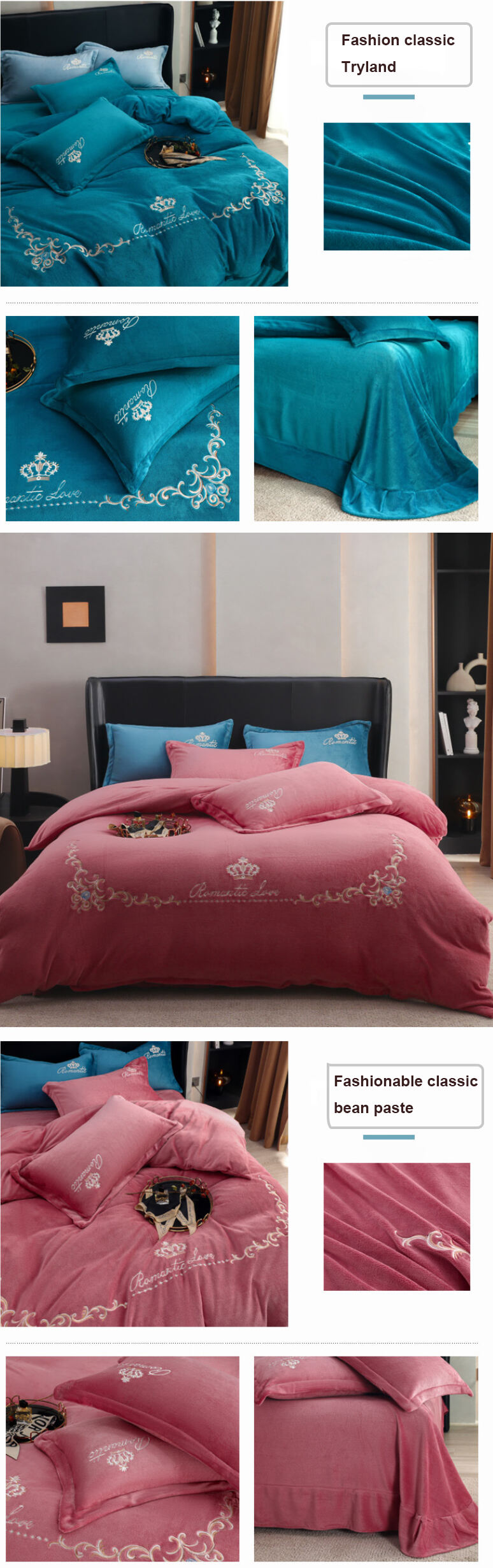 Winter quilts Winter sheets and duvet sets milk frosted home bedding sets bed sheets supplier