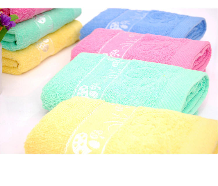 whole sale pure cotton plain cartoon mushroom bath towel set custom logo towels details