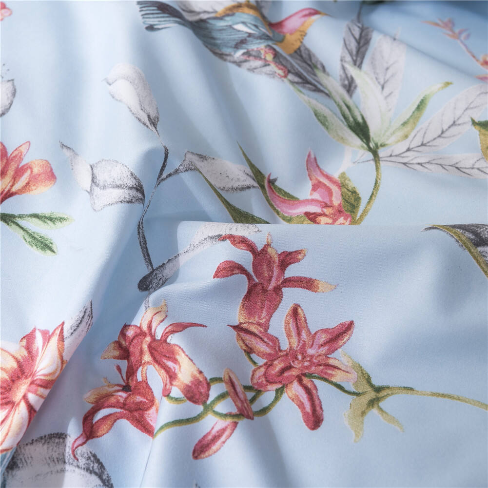 wholesale environmental printing 100% polyester fabric bedding set supplier