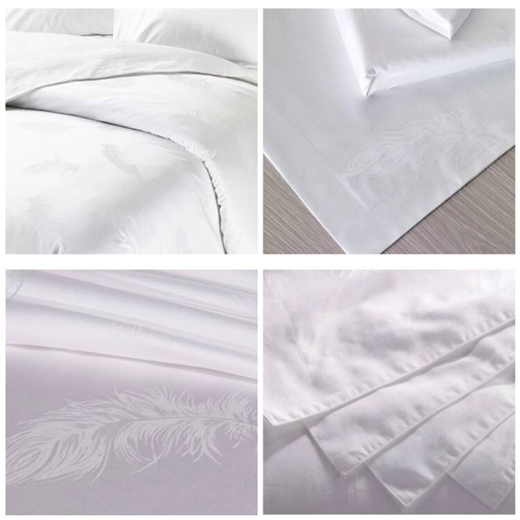 Bamboo cotton BLENDED plain dyed king size hotel bedding linen supplier