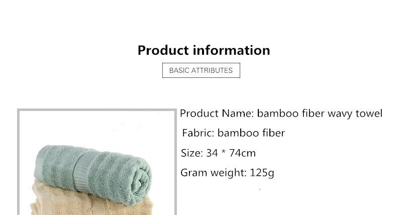 Wholesale organic bamboo fiber wavy towels or custom towels logo embroidery durable absorbent soft towels manufacture