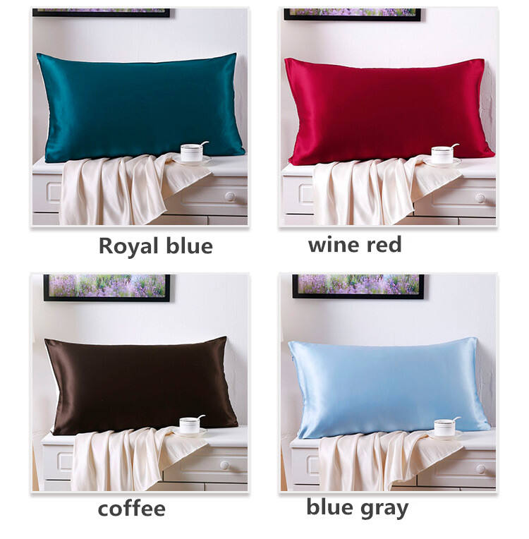 Luxury Pure Mulberry Silk Pillowcase 100% Satin Silk Pillow Case Knitted Plain Pillow Covers Customized Color supplier