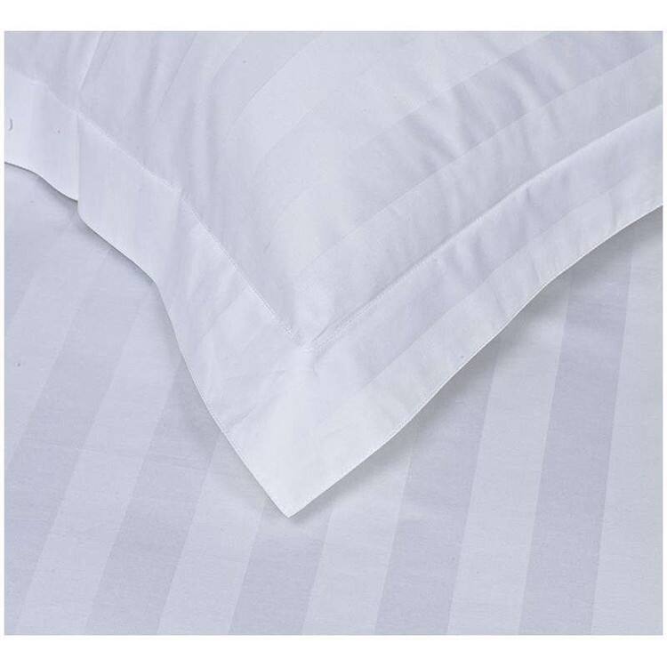 Homestay Hotel Fabric Satin Striped Bed Sheet Fabric Thickened White bed sheet set cotton supplier