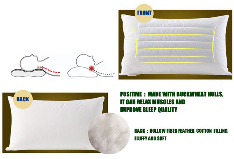 Hotel special function health care Smart neck relax sleep buckwheat/straw pillow factory