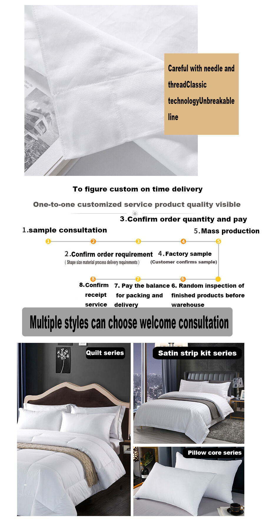 Hotel four-piece hotel linen manufacturers cotton five-star white sateen quilt cover cotton bed sheets beds bedding set details