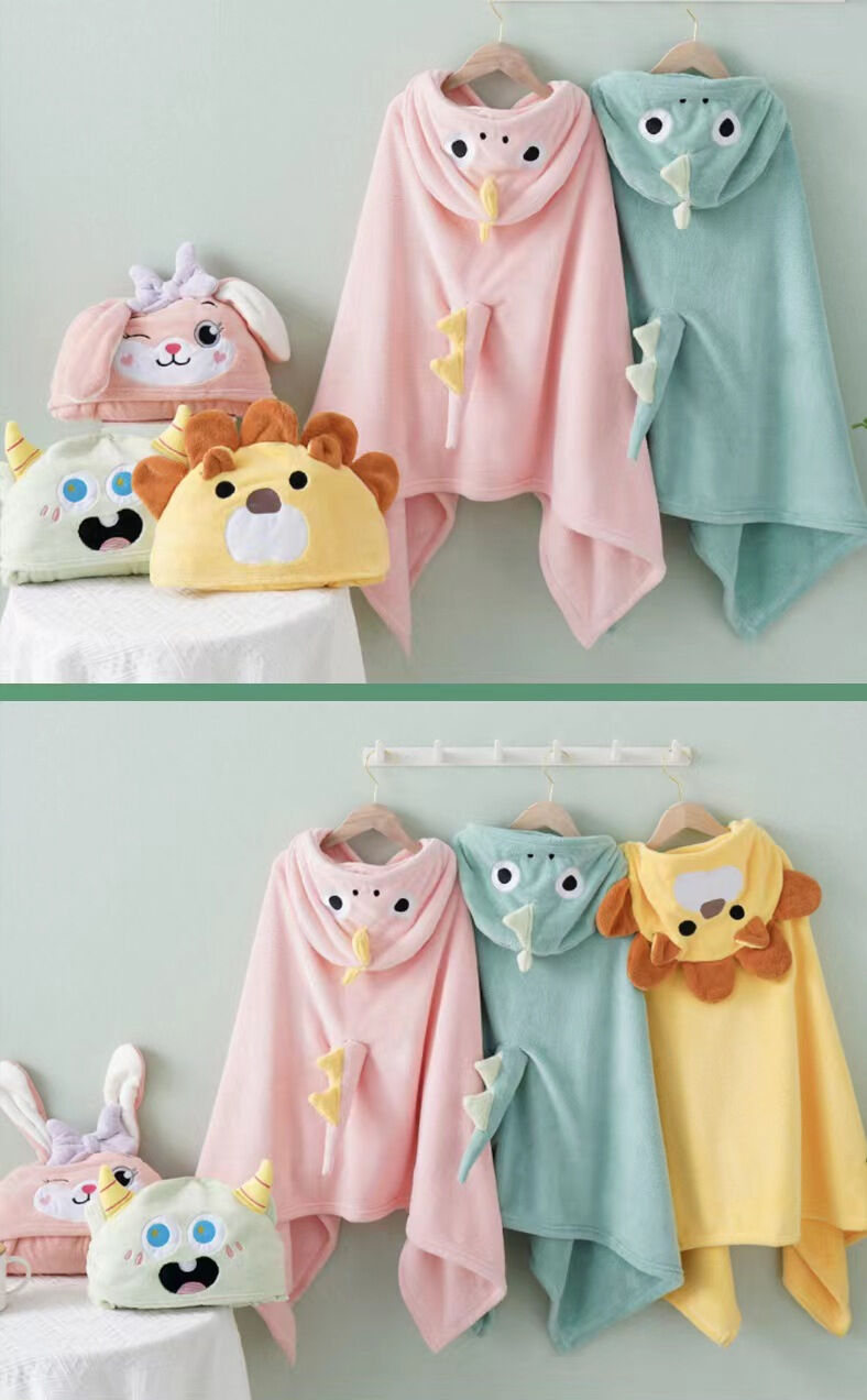 Quick-Dry Microfiber Soft Warm Beach Hooded Children Cartoon Cloak bath towel manufacture