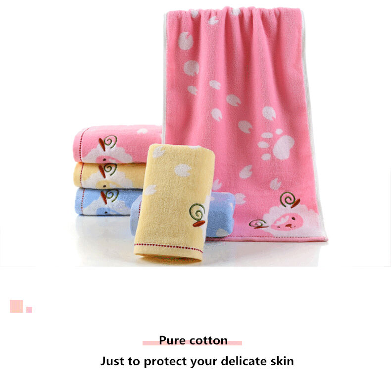 Cartoon Little sheep cheapest Home Soft Plain Dyed Striped 100% Cotton bathroom towel details