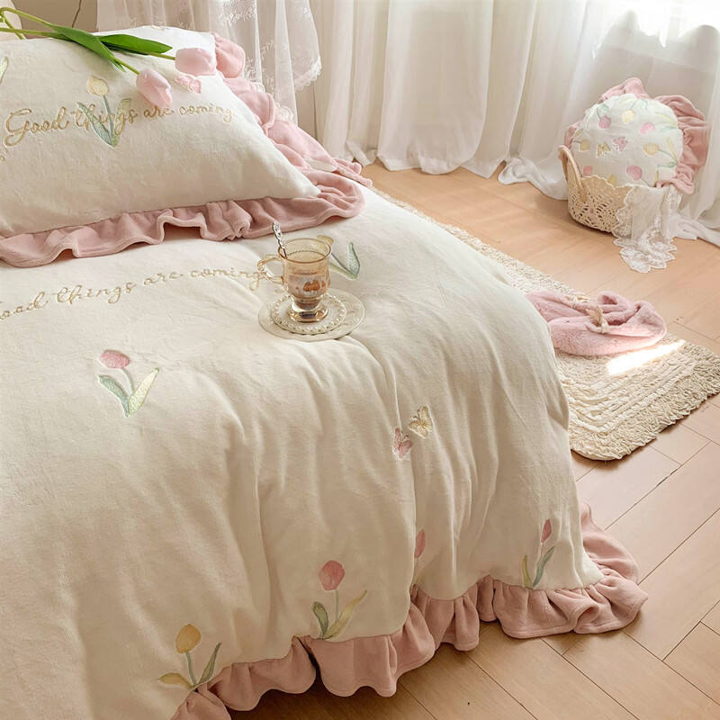 High quality Soft 100% Cotton Lovely Bed Sheets Duvet Cover Set Pillow case Custom Design Bedding Set factory