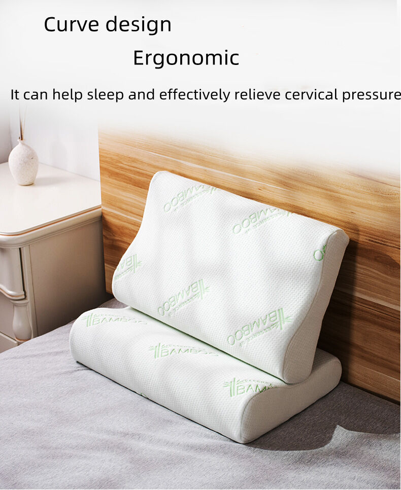 Factory Slow rebound neck protection memory cotton neck protection bamboo fiber pillow details