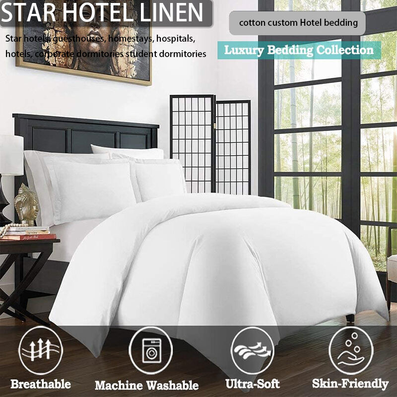 Hotel custom bedding set Luxury comfort light luxury bedding set Popular star hotel custom bed sheets factory