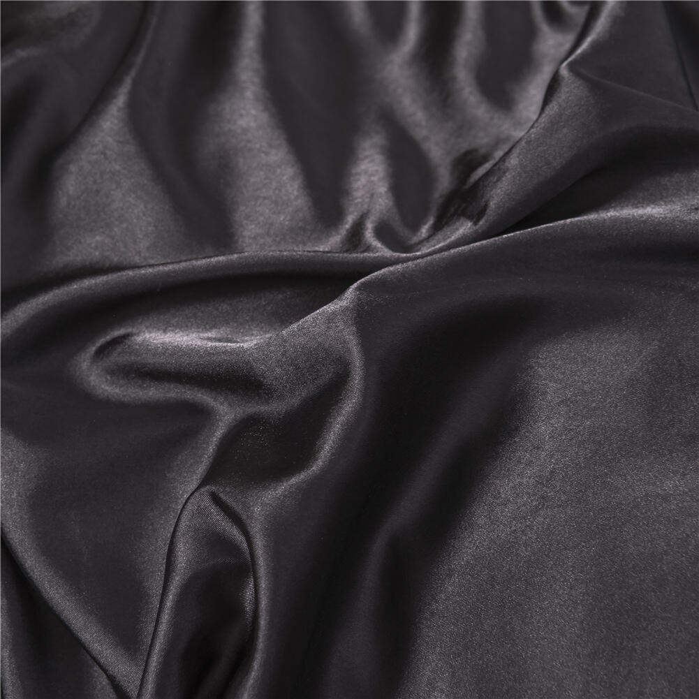 wholesale solid color imitated Silk luxury satin 3pcs comforter bedding set supplier