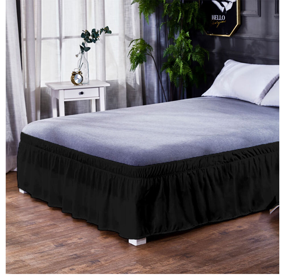 Hotel Bed Skirt Wrap Around Elastic Without Bed Surface Twin /Full/ Queen/ King Size 40cm Height for Home Decor factory