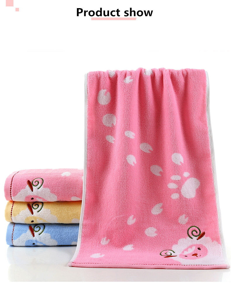 Cartoon Little sheep cheapest Home Soft Plain Dyed Striped 100% Cotton bathroom towel details